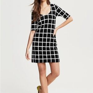 Banana Republic Black and White Checkered Mini Dress